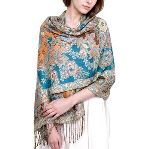 Elegant Paisley Floral Pashmina Shawl and Wrap – Boho Rave Scarf for